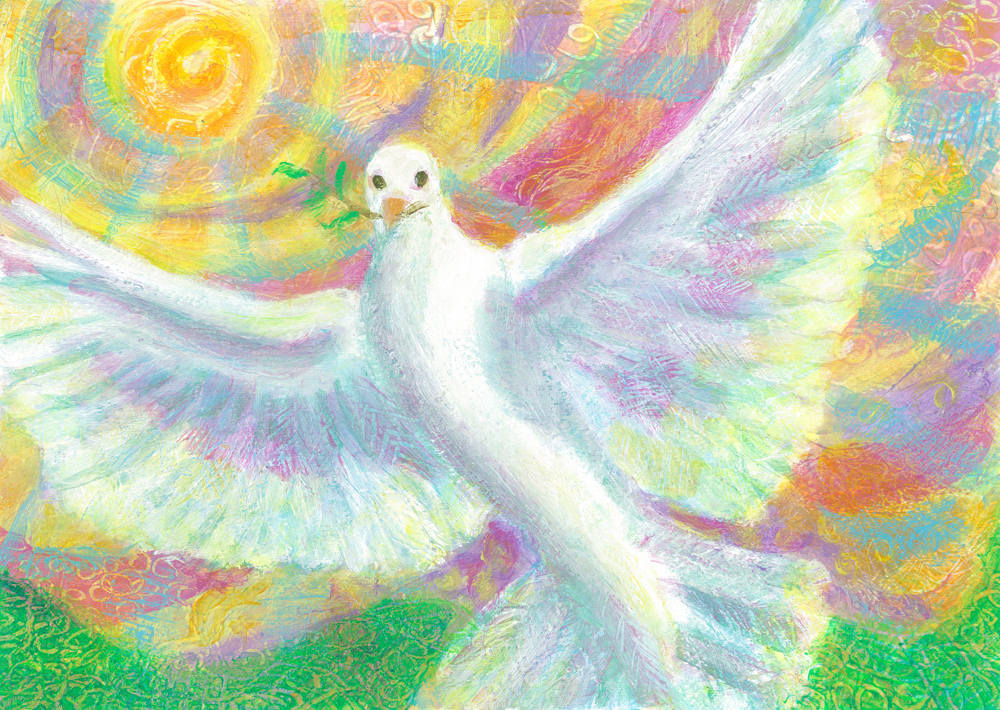 Peace Dove Rising - acrylic painting by Heni Sandoval